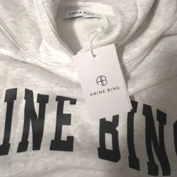 NWT ANINE BING Sport Harvey Hoodie Heather Grey Size Medium Large - Picture 2 of 4